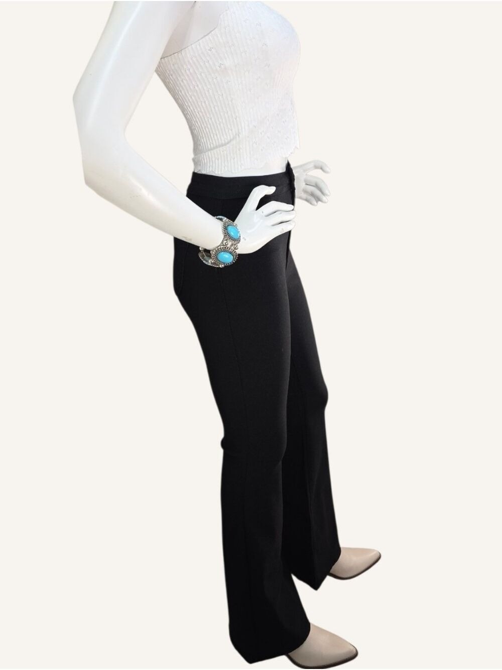 Black Flare Bell Bottom Pants Small JC & JQ NWT Y2K Back to School - Picture 2 of 12